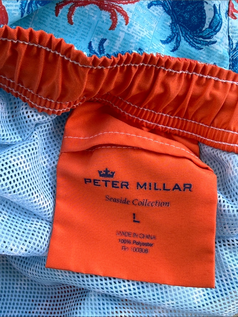 Peter Millar Seaside Collection Blue Crab
Print Swim Trunks Size Large - Picture 2 of 10